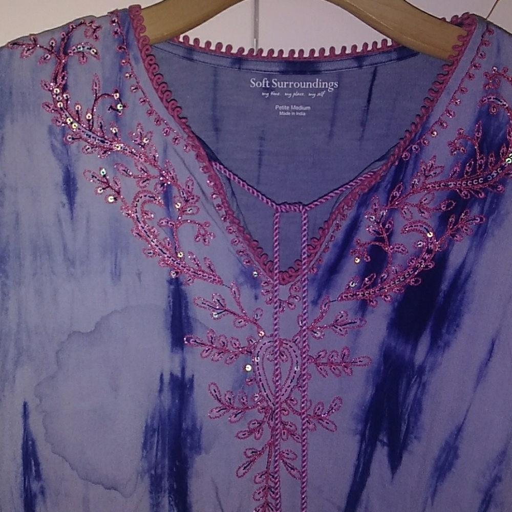 Soft Surroundings Shirt Tunic Medina Tye Dye Boho - Picture 4 of 5